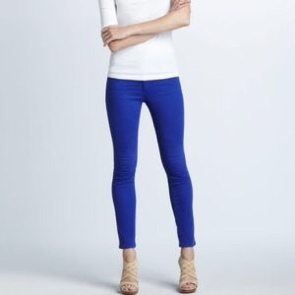Royal blue Joe’s skinny visionaire jeggings.